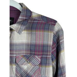 Marmot Shirt Womens S‎ Purple Plaid Long Sleeve Button Front Blouse Small